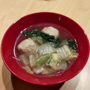 たっぷり野菜の鶏つくねスープ☆